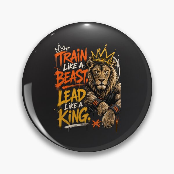 Item preview, Train Like A Beast Lead Like A King - Gritty Streetwear Lion Crown Workout Fitness Entrepreneur Motivational Quote Art designed and sold by Bennie Singh.
