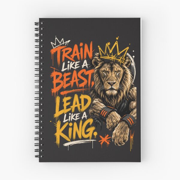 Item preview, Train Like A Beast Lead Like A King - Gritty Streetwear Lion Crown Workout Fitness Entrepreneur Motivational Quote Art designed and sold by Bennie Singh.