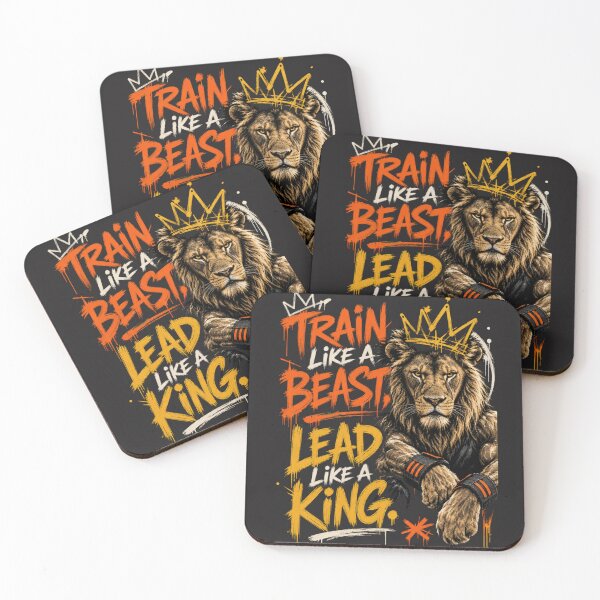 Item preview, Train Like A Beast Lead Like A King - Gritty Streetwear Lion Crown Workout Fitness Entrepreneur Motivational Quote Art designed and sold by Bennie Singh.