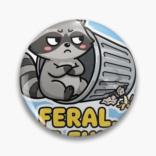 Item preview, Feral, Not Funny – Grumpy Raccoon Funny Sticker designed and sold by SniffGiggle.