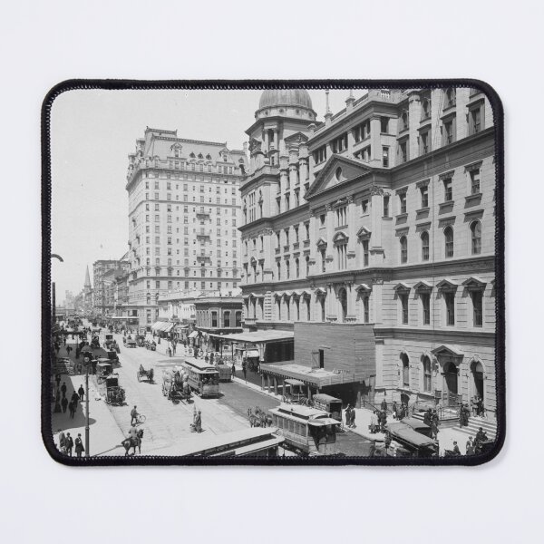 Item preview, 1910 Grand Central Station and Hotel Manhattan, New York City vintage black and white cityscape photograph designed and sold by Astrid Arkhangelsky.
