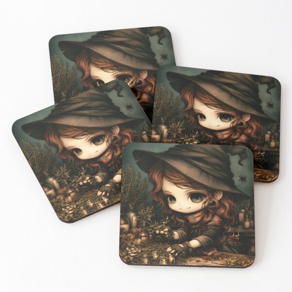 Item preview, Witch With Herbs | Herbalist Witch | Gothic Botanical Dark Fantasy Art designed and sold by InkAndGloom.