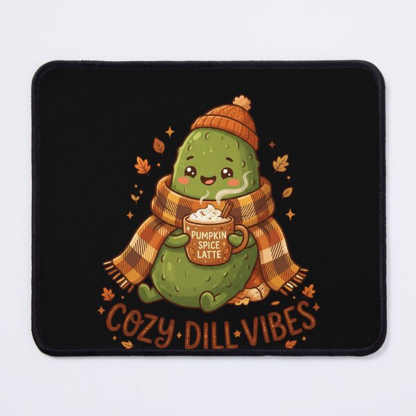 Item preview, Cozy Dill Vibes Cute Fall Pumpkin Spice Pickle designed and sold by Basma Designs | Retro, Kawaii Shirts & Stickers.
