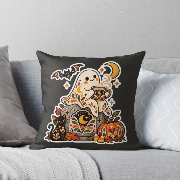 Item preview, Cozy Ghost Coffee Graveyard Halloween designed and sold by AliAltinelArt.