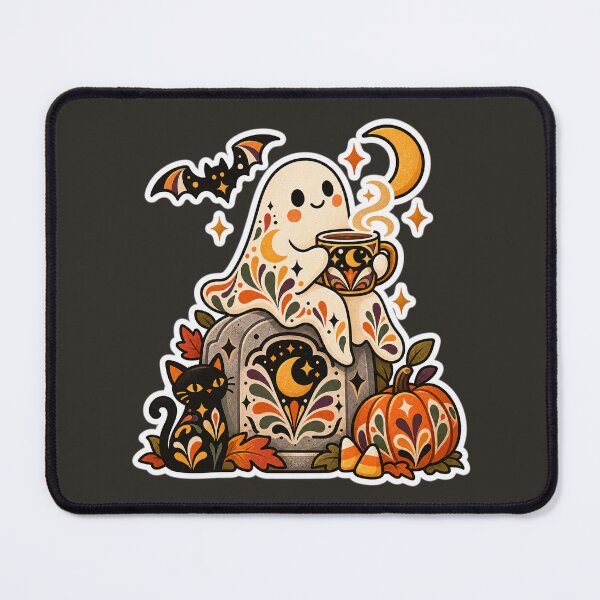 Item preview, Cozy Ghost Coffee Graveyard Halloween designed and sold by AliAltinelArt.