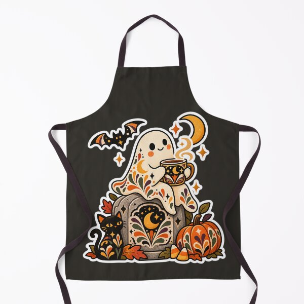 Item preview, Cozy Ghost Coffee Graveyard Halloween designed and sold by AliAltinelArt.