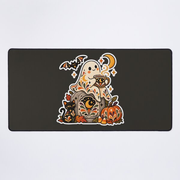 Item preview, Cozy Ghost Coffee Graveyard Halloween designed and sold by AliAltinelArt.