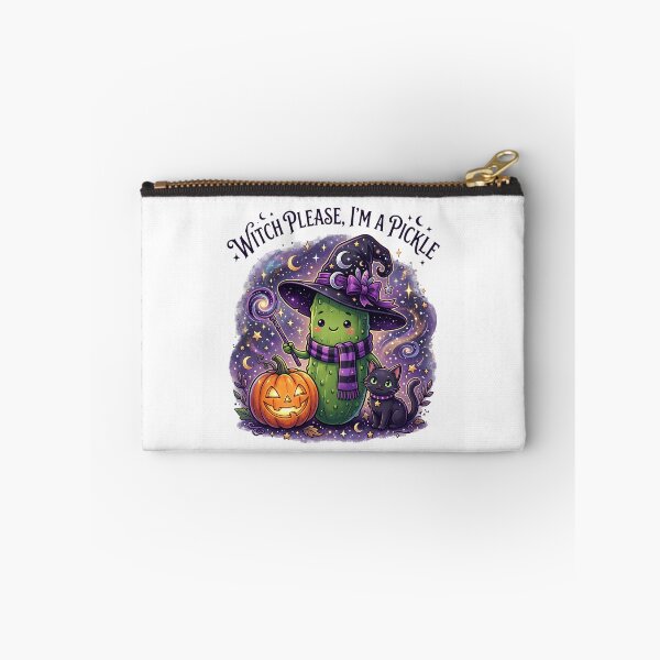 Item preview, Cute Pickle Witch Halloween | Funny Spooky Pickle designed and sold by Basma Designs | Retro, Kawaii Shirts & Stickers.