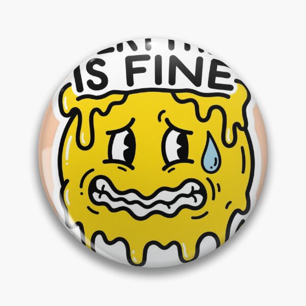 Item preview, Everything Is Fine (It Is Not) – Melting Smiley Sarcastic Sticker designed and sold by SniffGiggle.