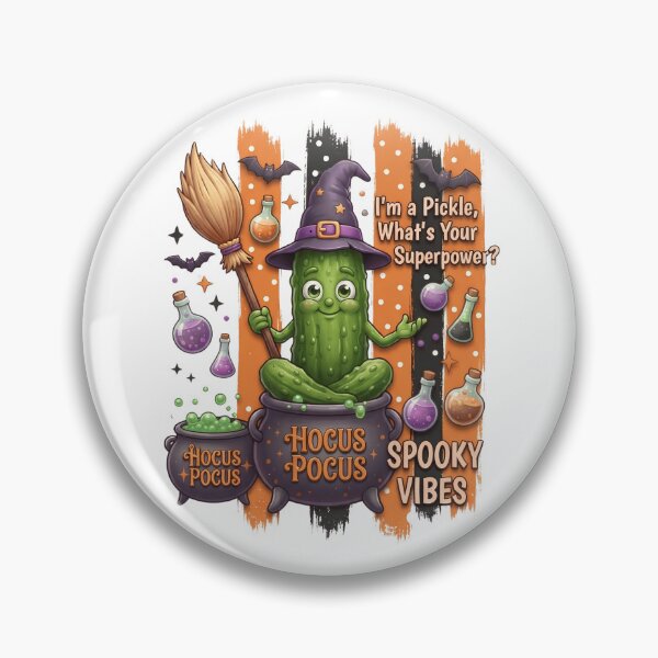 Item preview, Funny Pickle Witch Halloween Design designed and sold by Basma Designs | Retro, Kawaii Shirts & Stickers.