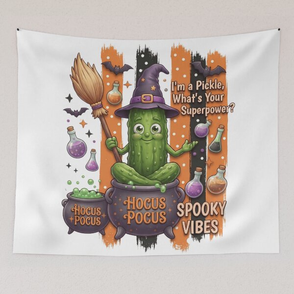 Item preview, Funny Pickle Witch Halloween Design designed and sold by Basma Designs | Retro, Kawaii Shirts & Stickers.