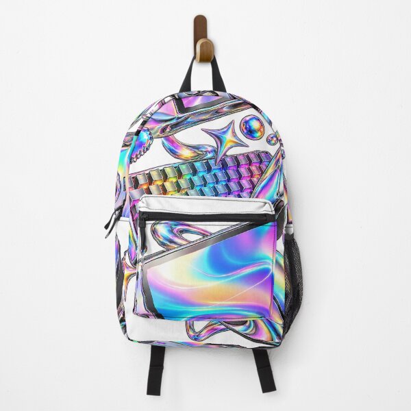 Item preview, Cozy Gaming Desk - Chrome Rainbow 2020s Lifestyle Collage designed and sold by The198X.