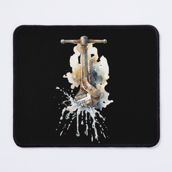Item preview, Vintage Watercolor Plumber Wrench Splashing Water Art designed and sold by bvdesignart.