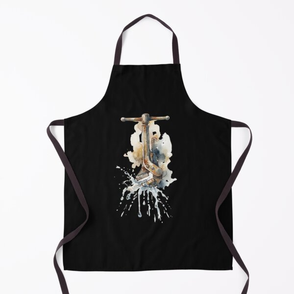 Item preview, Vintage Watercolor Plumber Wrench Splashing Water Art designed and sold by bvdesignart.