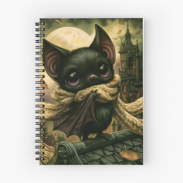 Item preview, Cute Fall Bat in Scarf | Autumn Gothic Bat | Cozy Halloween Dark Art designed and sold by InkAndGloom.