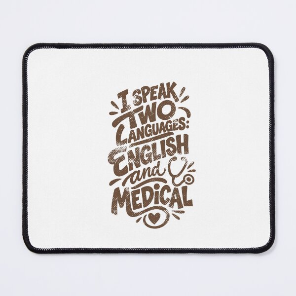 Item preview, I Speak Two Languages English and Medical – Funny Nurse Hat Brown RN Gift designed and sold by KiwyStudio.