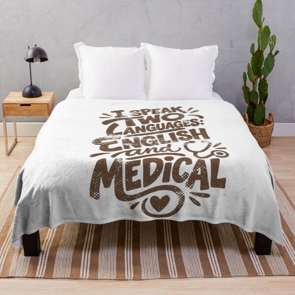 Item preview, I Speak Two Languages English and Medical – Funny Nurse Hat Brown RN Gift designed and sold by KiwyStudio.