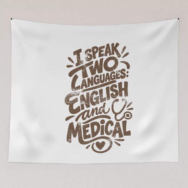 Item preview, I Speak Two Languages English and Medical – Funny Nurse Hat Brown RN Gift designed and sold by KiwyStudio.