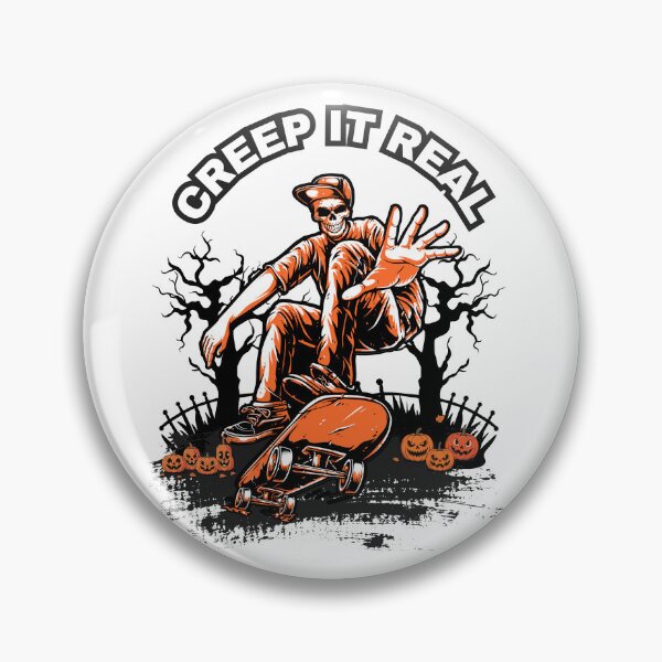 Item preview, Creep it real - Skeleton on skateboard  designed and sold by She - artist creations .