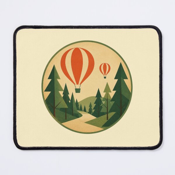 Item preview, Retro Hot Air Balloon – Forest Journey designed and sold by mellow-koko.