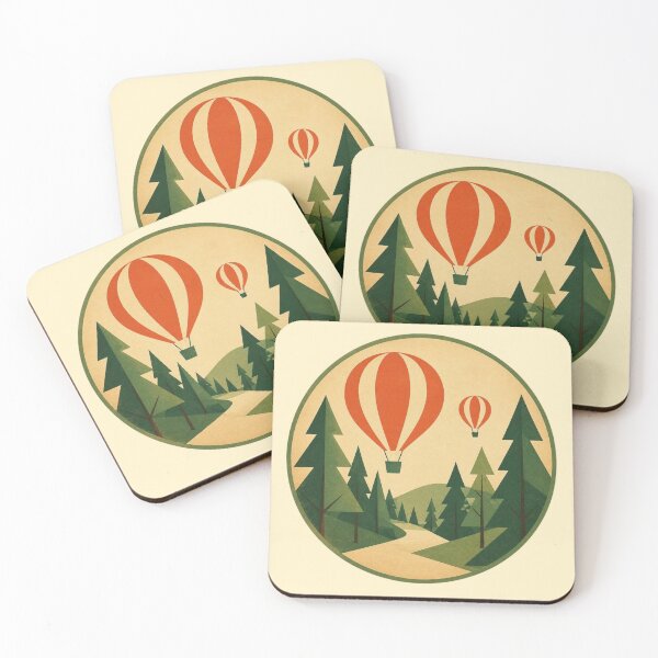 Item preview, Retro Hot Air Balloon – Forest Journey designed and sold by mellow-koko.