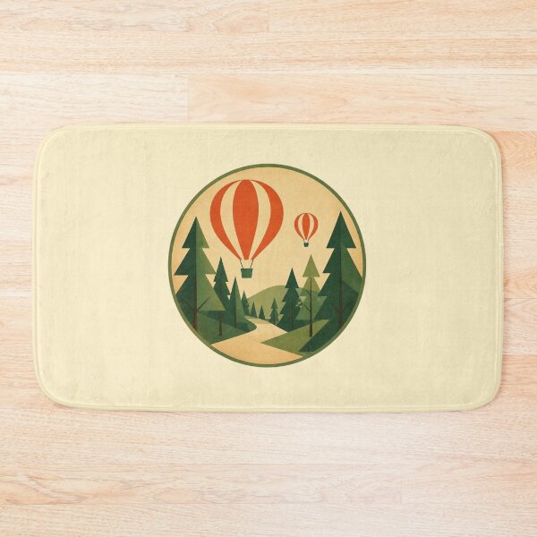 Item preview, Retro Hot Air Balloon – Forest Journey designed and sold by mellow-koko.