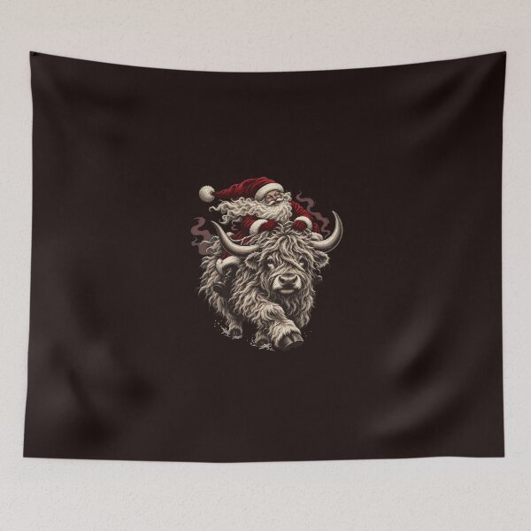 Item preview, Santa Riding Highland Cow Funny Christmas Xmas designed and sold by ChuyenSuperx.