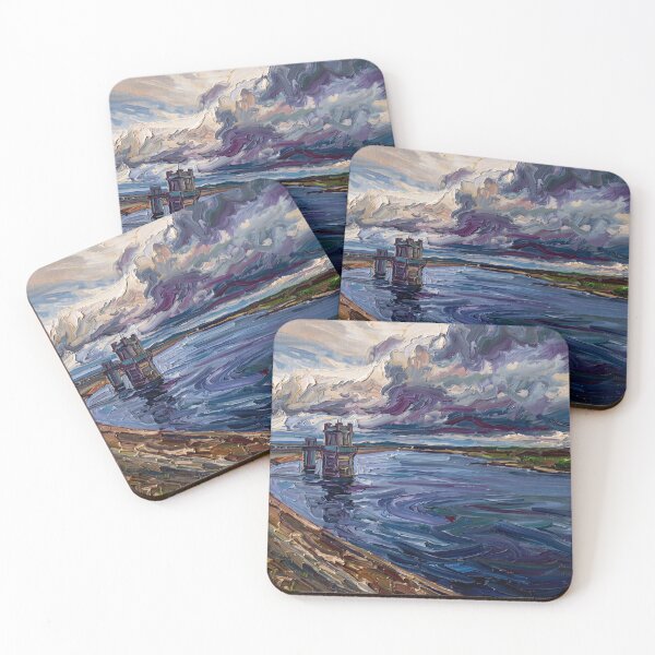 Item preview, Warland Reservoir Impasto Landscape designed and sold by ArtworkNorth.