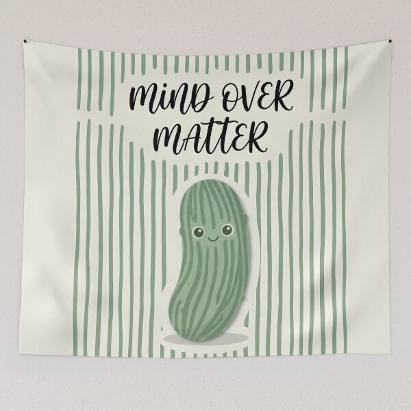 Item preview, Mind Over Matter Cute Pickle designed and sold by Basma Designs | Retro, Kawaii Shirts & Stickers.