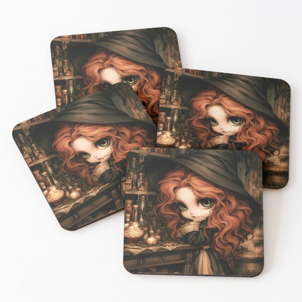 Item preview, Gothic Apothecary Witch | Witchy Herbs & Potions | Dark Fantasy Chibi Art designed and sold by InkAndGloom.