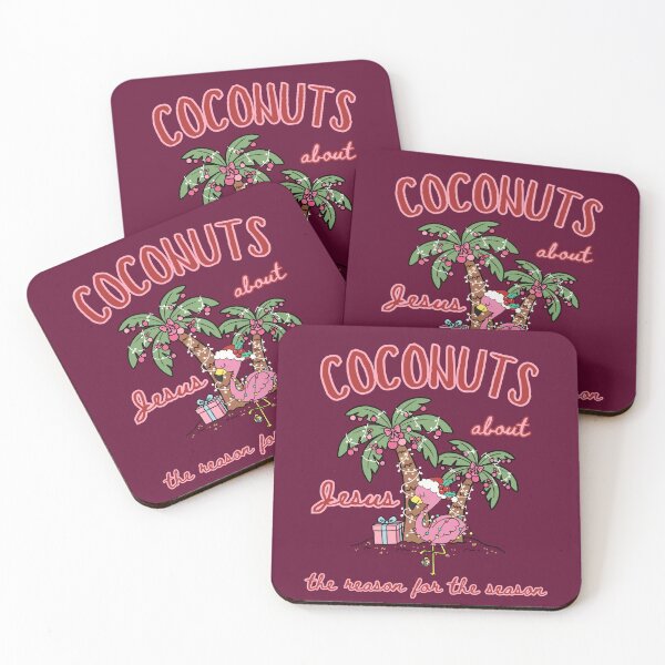Item preview,  Tropical Pink Flamingo Island Christmas Coconuts Jesus the Reason for the Season Beach Holiday  designed and sold by Forevermore.