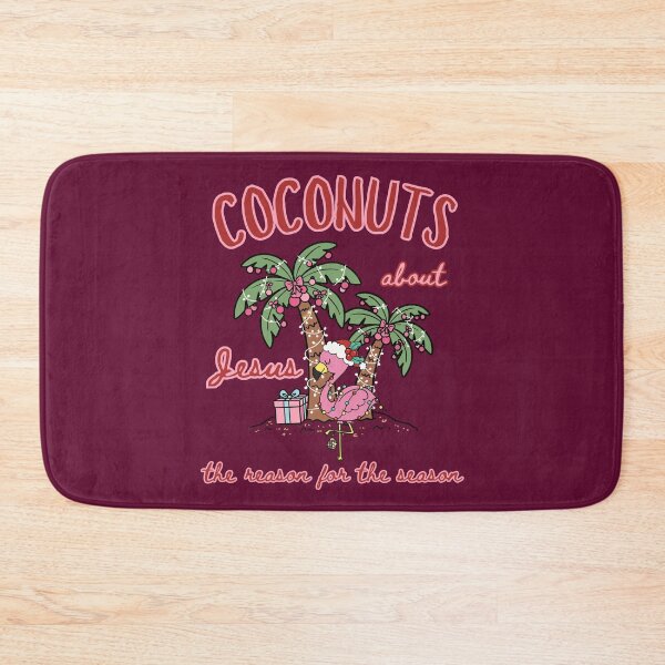 Item preview,  Tropical Pink Flamingo Island Christmas Coconuts Jesus the Reason for the Season Beach Holiday  designed and sold by Forevermore.