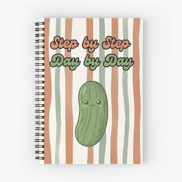 Item preview, Step by Step Day by Day Cute Pickle designed and sold by Basma Designs | Retro, Kawaii Shirts & Stickers.