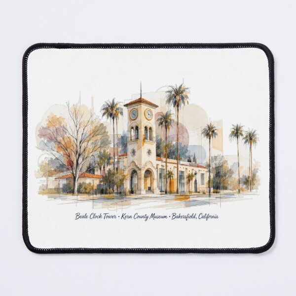 Item preview, Beale Clock Tower in Line and Color — Bakersfield, California designed and sold by Russell Thorne.