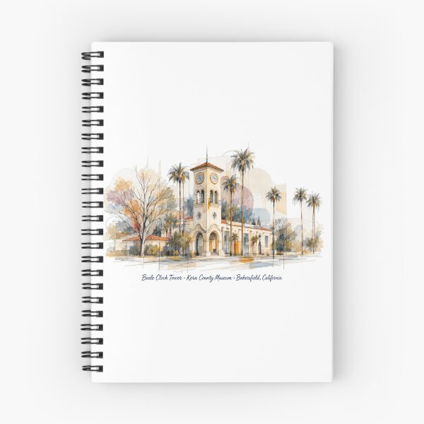 Item preview, Beale Clock Tower in Line and Color — Bakersfield, California designed and sold by Russell Thorne.