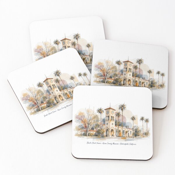 Item preview, Beale Clock Tower in Line and Color — Bakersfield, California designed and sold by Russell Thorne.