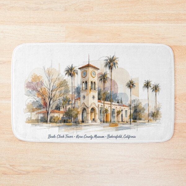 Item preview, Beale Clock Tower in Line and Color — Bakersfield, California designed and sold by Russell Thorne.