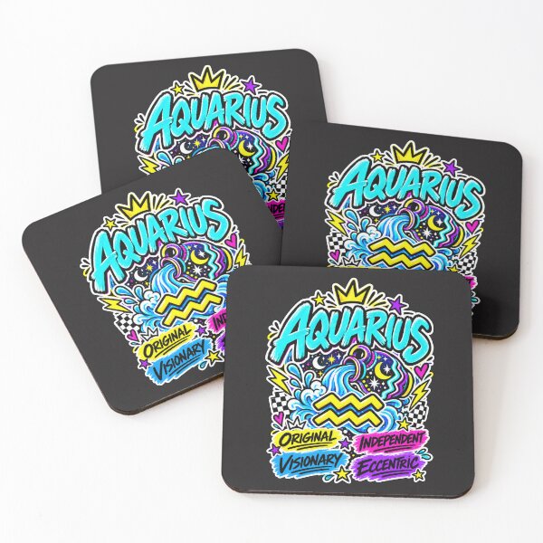 Item preview, Aquarius Zodiac Sign – Colorful Pop Astrology Personality Design designed and sold by MetaModel Editions.