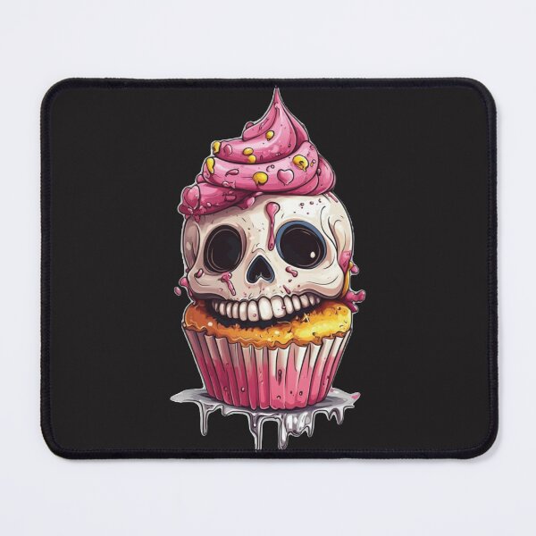 Item preview, Creepy Cute Pink Skull Cupcake Art designed and sold by DesignByUmza.