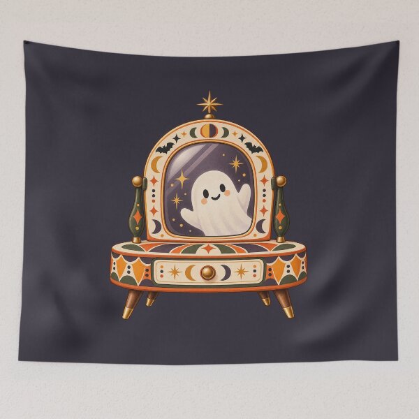 Item preview, Retro Haunted Vanity Mirror Ghost designed and sold by AliAltinelArt.