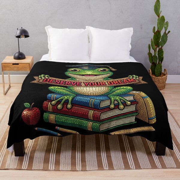Item preview, Deserve Your Dream Cute Frog Graduation Motivation | Back to School Frog | College Motivation | Inspirational Student Gift | Teacher Classroom Decor designed and sold by Basma Designs | Retro, Kawaii Shirts & Stickers.