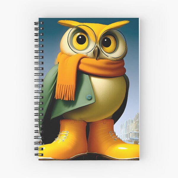 Item preview, Stylish Owl Wearing Boots in a Winter Neighborhood designed and sold by Artessie.