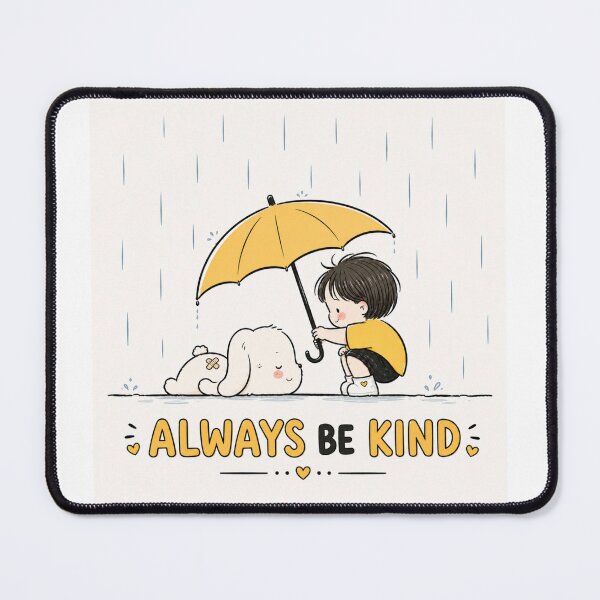 Item preview, Always Be Kind – Cute Child and Puppy Under Umbrella Inspirational Quote designed and sold by CRAZZYDOODLES.