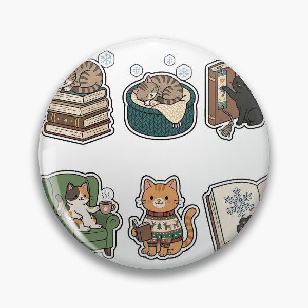 Item preview, Cozy Winter Reading Cat Sticker Pack - Bookish Pet Favorites designed and sold by SimpleP.