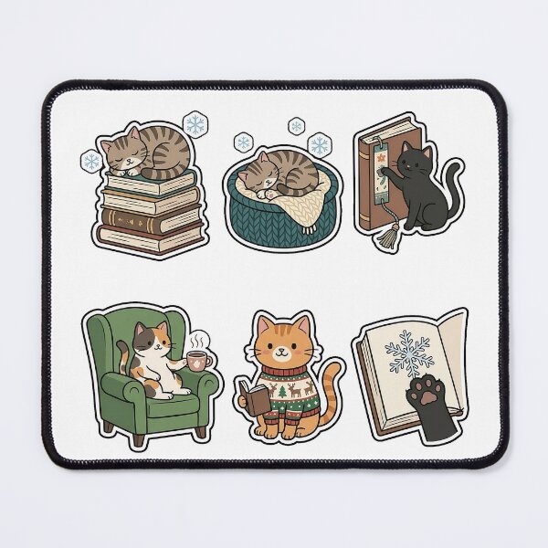 Item preview, Cozy Winter Reading Cat Sticker Pack - Bookish Pet Favorites designed and sold by SimpleP.