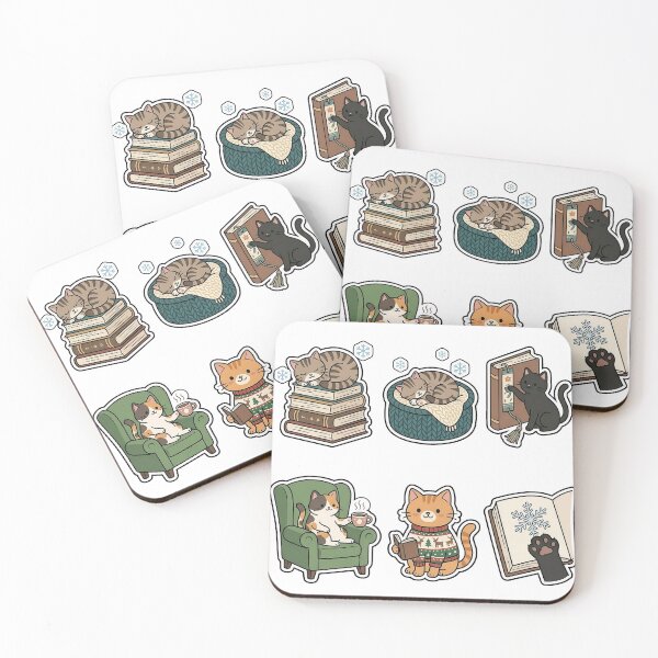 Item preview, Cozy Winter Reading Cat Sticker Pack - Bookish Pet Favorites designed and sold by SimpleP.
