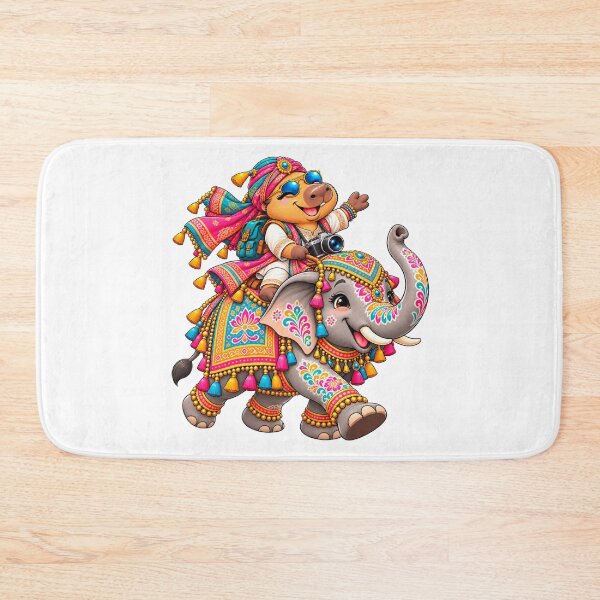 Item preview, Cute India Capybara Riding an Elephant – Colorful Travel Adventure designed and sold by CapybaraTravels.