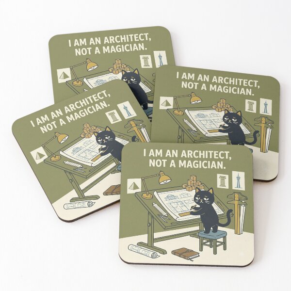 Item preview, I Am an Architect Not a Magician – Funny Architect Cat Illustration designed and sold by Dogandesighn.