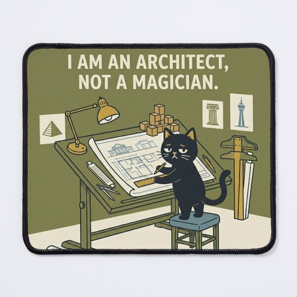 Item preview, I Am an Architect Not a Magician – Funny Architect Cat Illustration designed and sold by Dogandesighn.