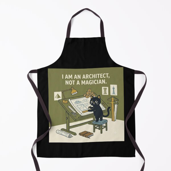 Item preview, I Am an Architect Not a Magician – Funny Architect Cat Illustration designed and sold by Dogandesighn.